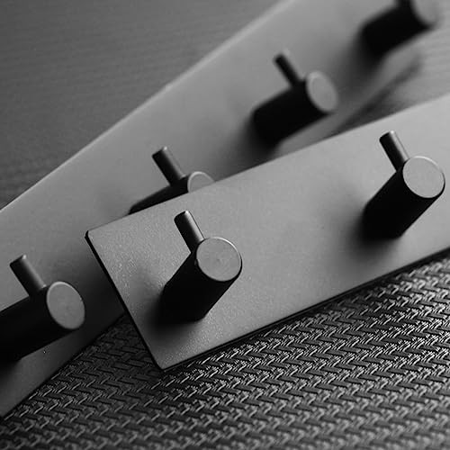 Self Adhesive Towel Hooks for Bathrooms Black Stick on Wall Hooks Bath - Picture 6 of 6