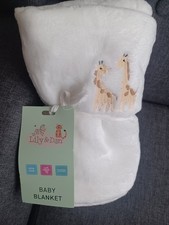 Lily And Dan Baby Blanket Fluffy White New FREE P P