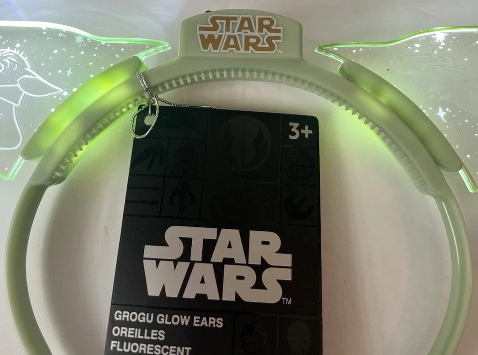 Orelhas de tiara iluminadas Star Wars The Mandalorian's Grogu Yoda 2024 parques da Disney - Imagem 3 de 4
