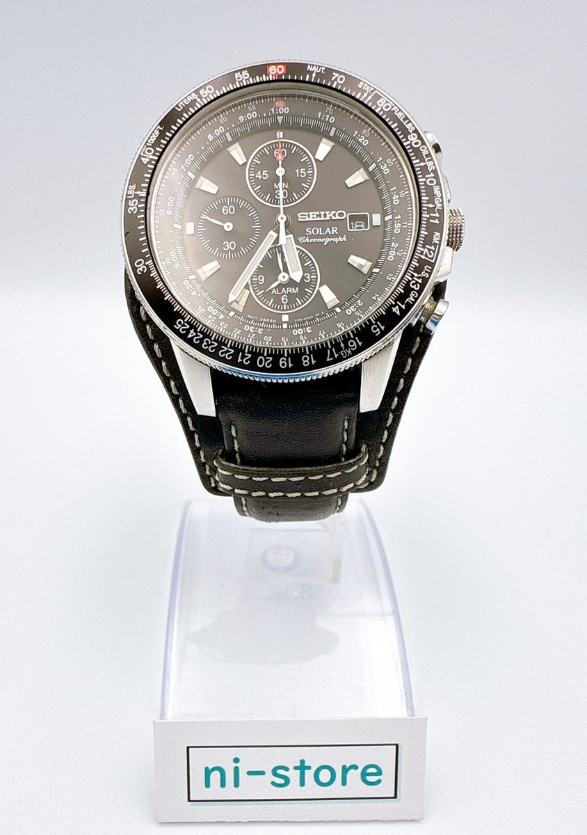 SEIKO Flightmaster Pilot Chronograph V172-0AC0 Solar Qz Black