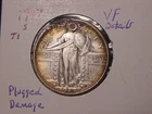 1917-S T1 STANDING LIBERTY QUARTER VF DETAILS POPULAR BETTER DATE PLUGGED