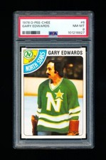 1978 OPC HOCKEY 6 GARY EDWARDS PSA 8 NEAR MINT-MINT NORTH STARS GOALIE
