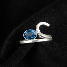 London Blue Topaz Gemstone 925 Sterling Silver Jewelry Handmade Engagement Ring