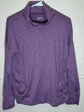 Columbia Cowl Neck Crossover Back Long Sleeve Active Top Purple Women’s M