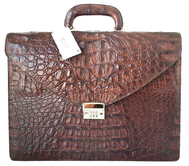 crocodile skin briefcase