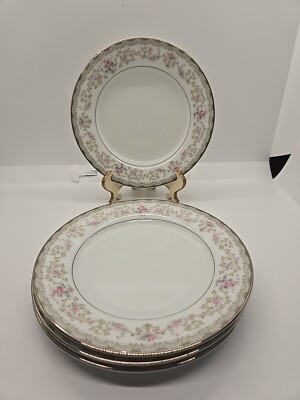 Set of 4 Noritake Edgewood 6 1/4'' Bread Plates 5807 Platinum Trim Never Used