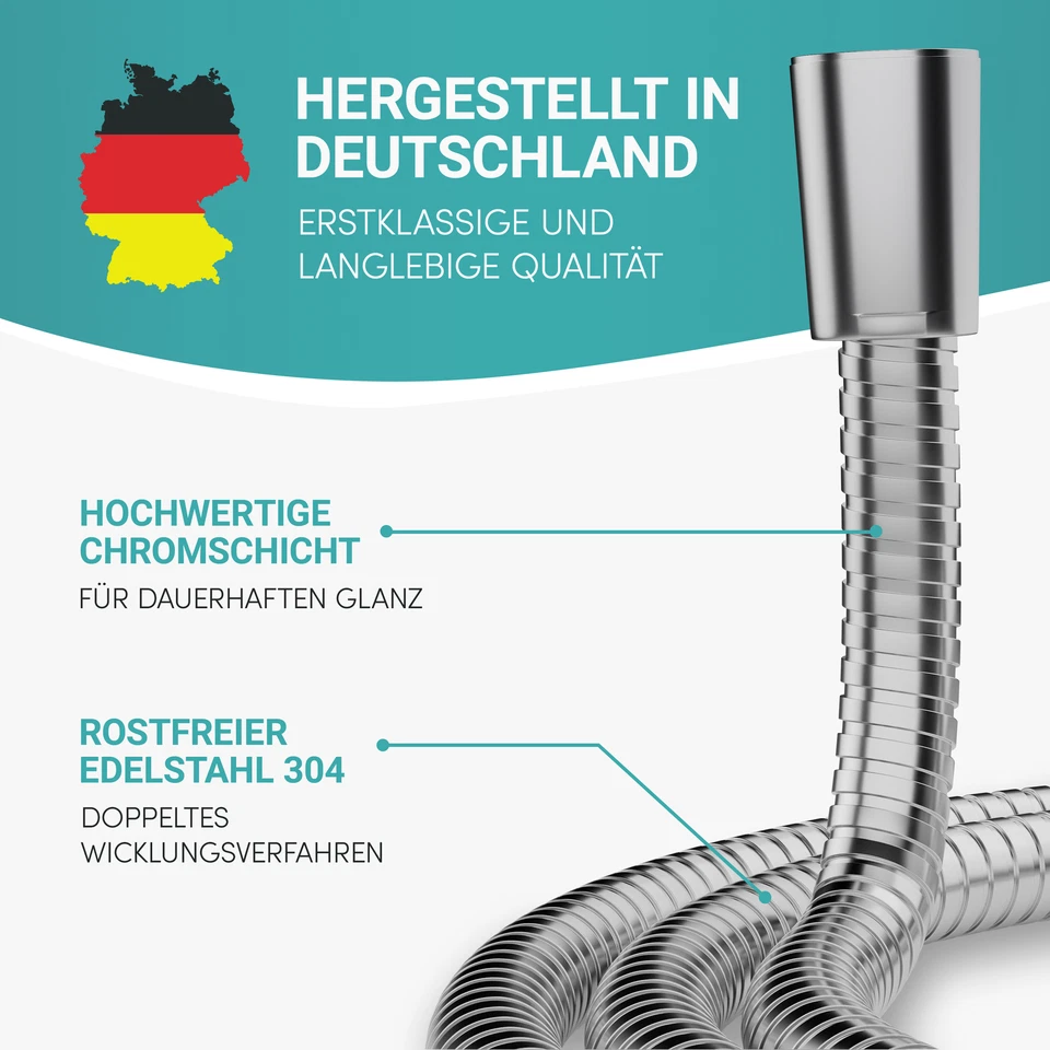 Engelbach Brauseschlauch Duschschlauch Standard Anschluss Edelstahl Kunststoff - Bild 2 von 4