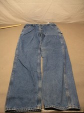 Carhartt Size 36x34 Mens Blue 100 Cotton Zip Fly Pockets Straight Jeans 280