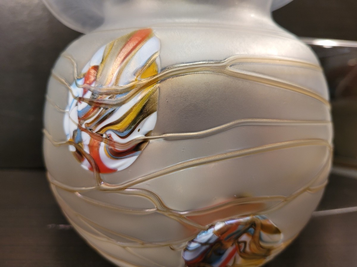 Poschinger Art Glass Iridescent Threaded Jack In The Pulpit