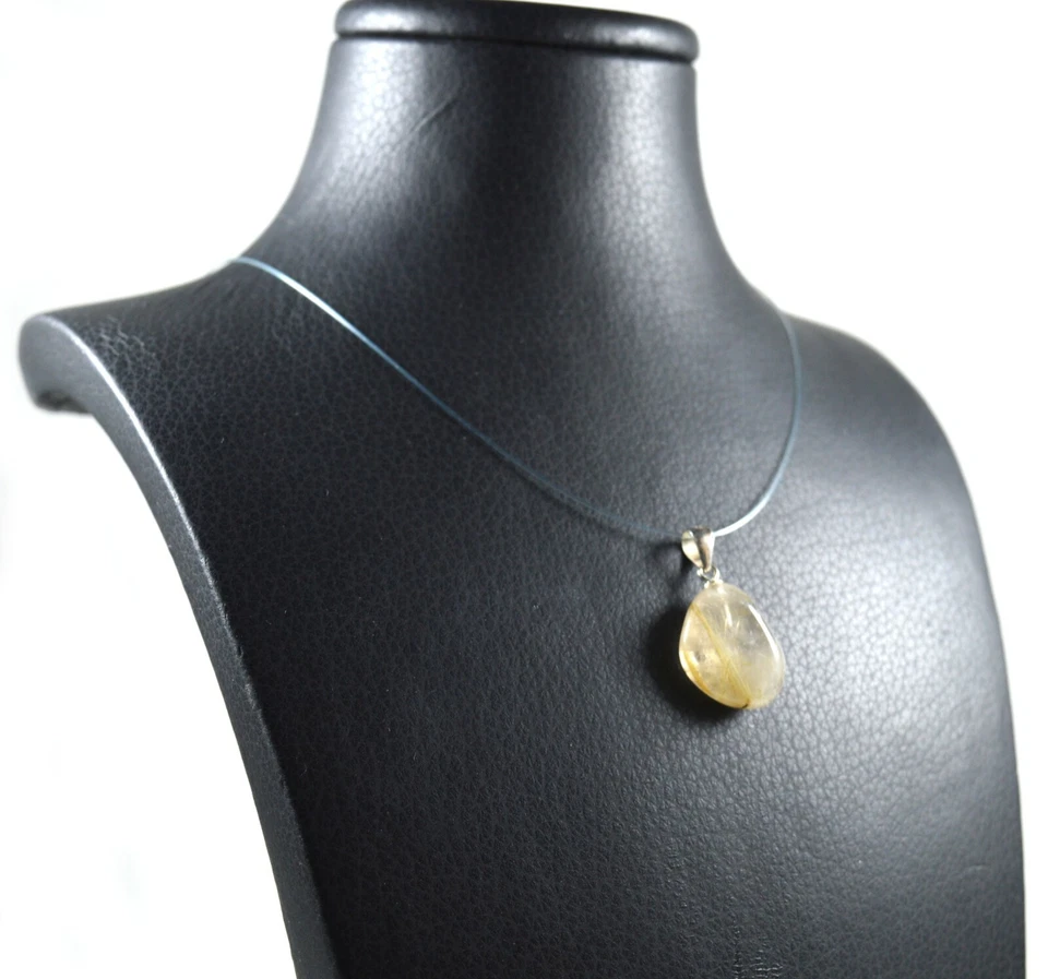 Ciondolo in Quarzo Rutilato e Argento 925 Made In Italy - Immagine 3 di 4