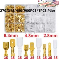 315-900PCS Electrical Wire Male Female Wire Spade Terminal Crimp Connector New