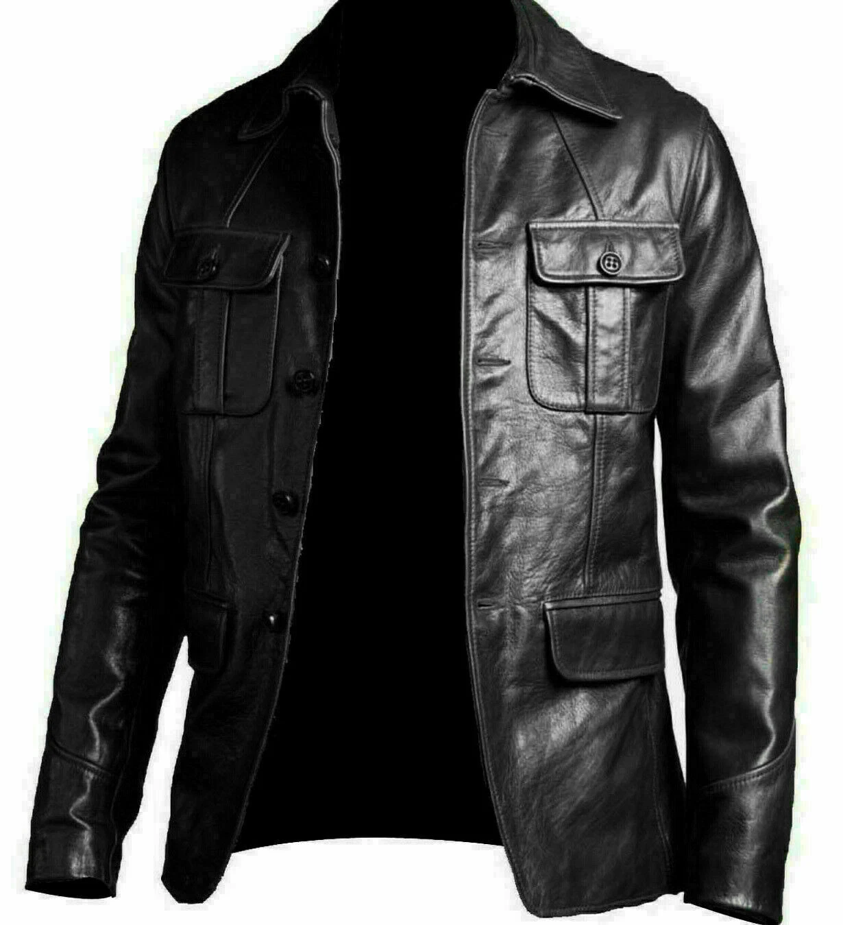 Men's Blazer Coat Biker Black Motorcycle Bomber Vintage Top Real Leather Jacket
Opens in a new windo