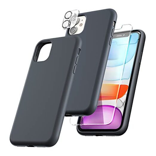 [5 in 1 Designed for iPhone 11 Case, with 2 Pack Screen Protector + 2 Pack