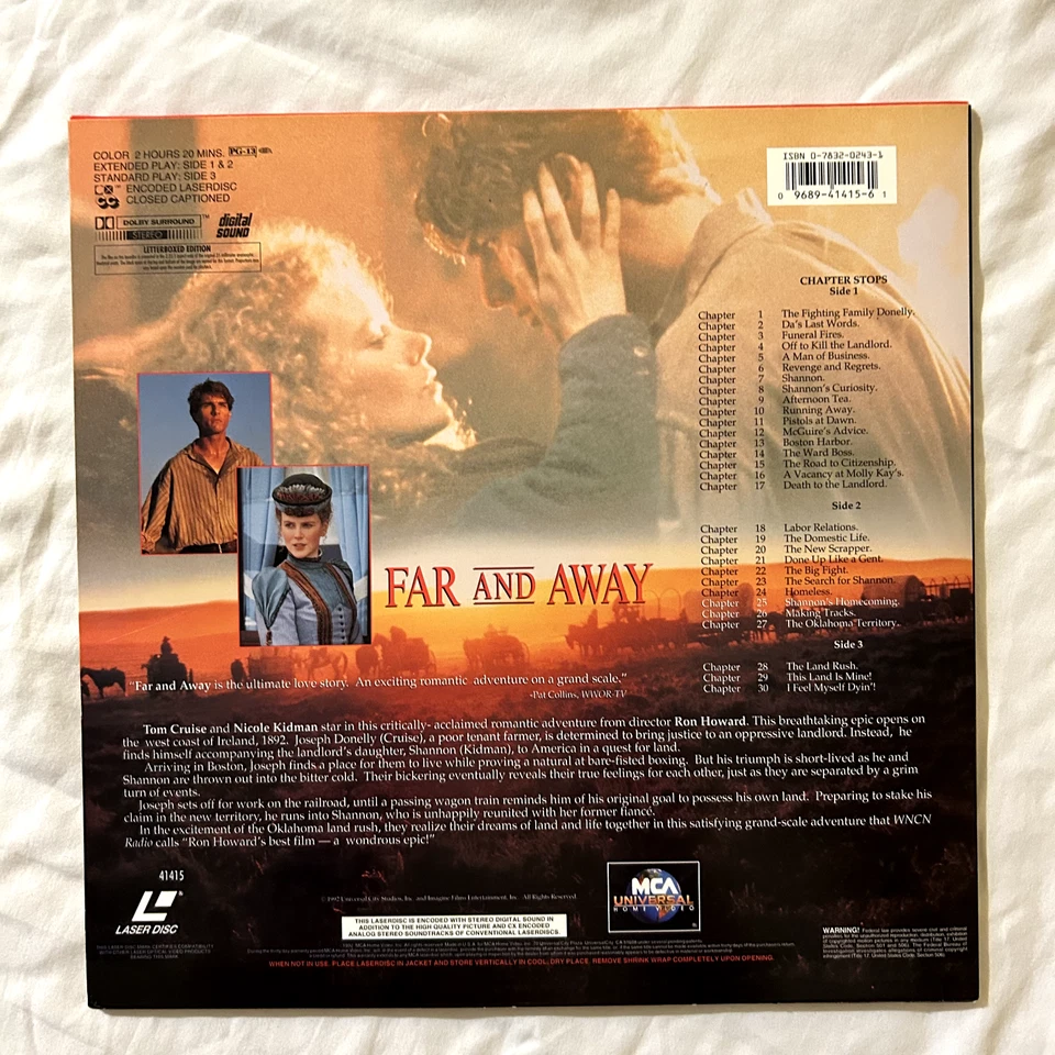 Far and Away Letterboxed Laserdisc 1992 - Image 2 of 3