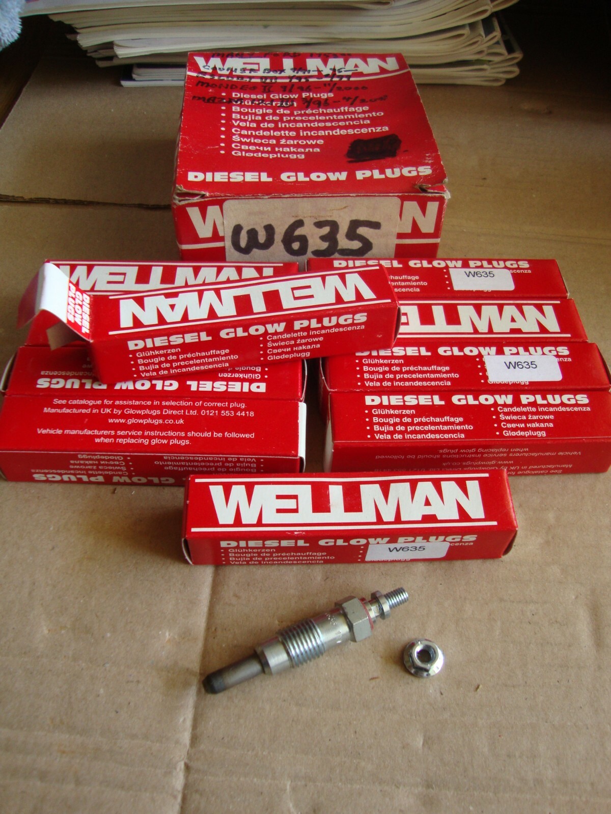 WELLMAN GLOW PLUGS x10 W635 Fit Ford Courier,Escort,Fiesta,Mondeo