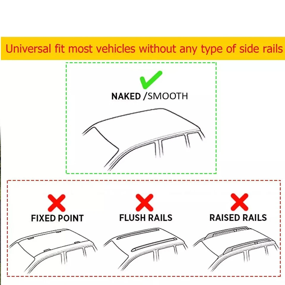 Portaequipajes de carga con barra transversal superior para techo de auto + bloqueo para sedán base Acura TL* Foto 4 de 4