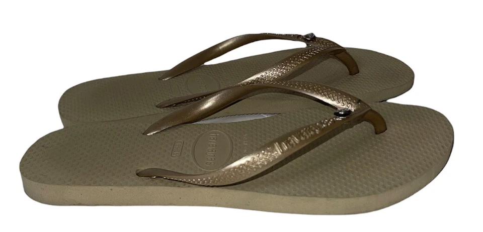 Chanclas Havaianas sin cordones talla 6 doradas brillantes Foto 4 de 4