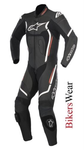 New Alpinestars Motegi V2 Leather 1PC one Piece Motorcycle Race Suit Black/Red - Picture 2 of 2