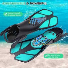 Open Diving Shoes Snorkel Fins Adjustable Swimming Fins Short Silicone