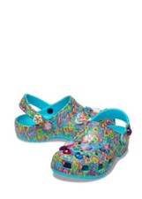 Lisa Frank x Crocs Clog in Digital Aqua RARE Size J5/W7 - NIB