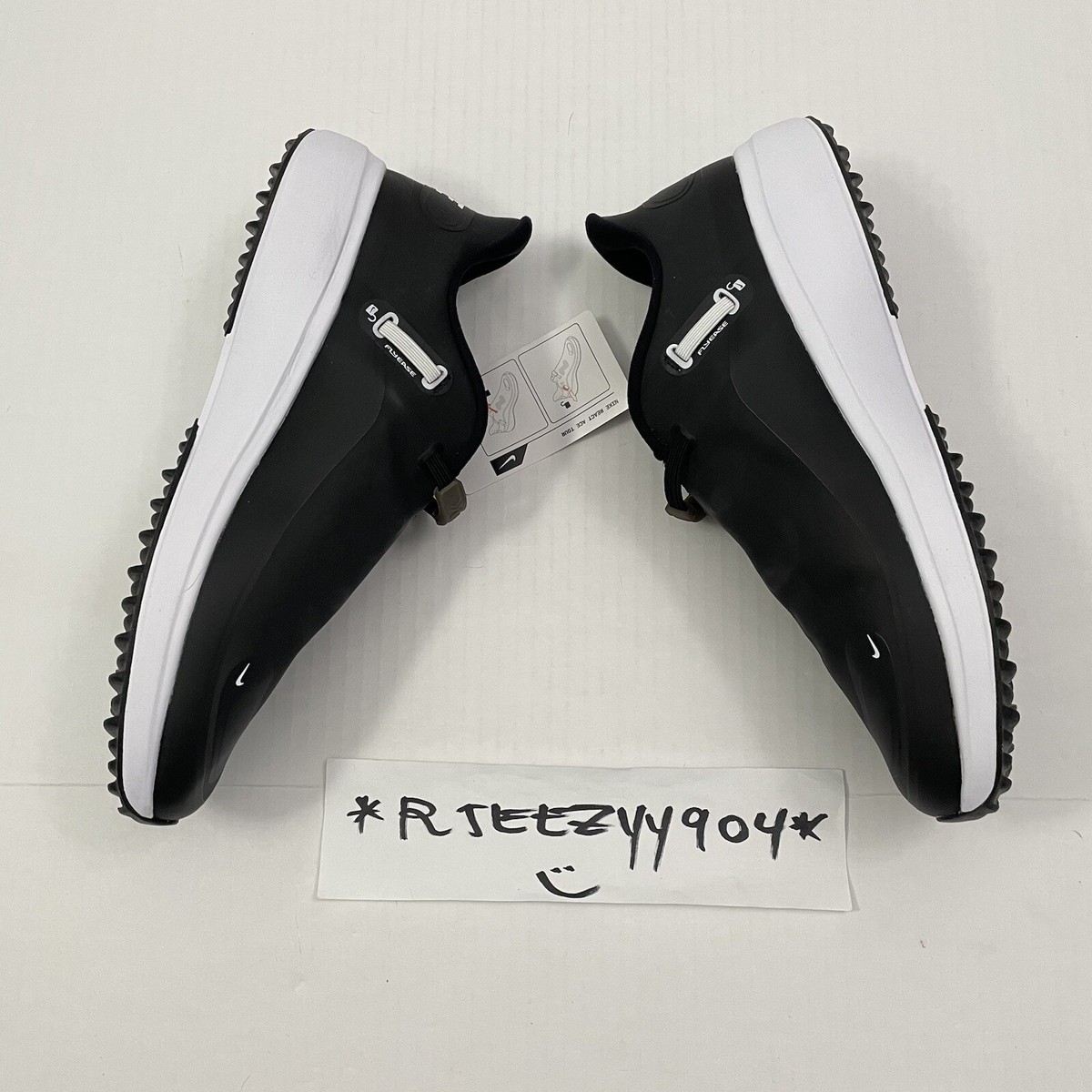 $140 Womens Size 12 | Nike React Ace Tour Black Flyease Golf Shoes