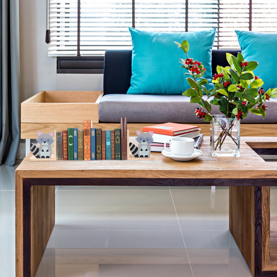 Table Top Bookshelf for Kids Raccoon Bookend Stand Cartoon Child eBay