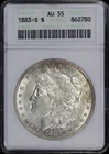 1883-S Morgan Dollar ANACS AU-55 First Generation Holder