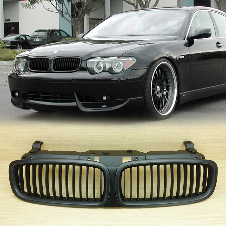 BMW E65 E66 7-Series 745i 745Li Matte Black Front Grille 02-05 Pre ...