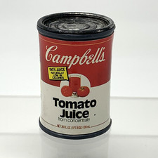 Vintage Campbell's Tomato Juice Pretend Play Food Toy 2 inch Plastic Can 1991