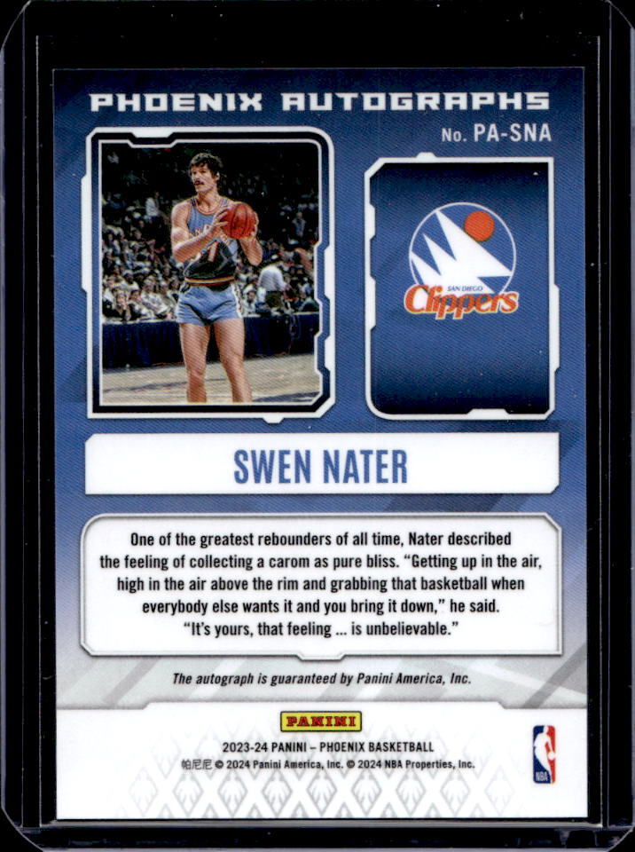 2023-24 Phoenix Swen Nater Auto #PA-SNA | eBay