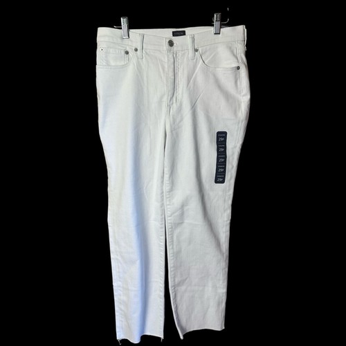 J Crew Stovepipe Straight Frayed Hem Jeans Signature Stretch White 26T NWT - Picture 4 of 10