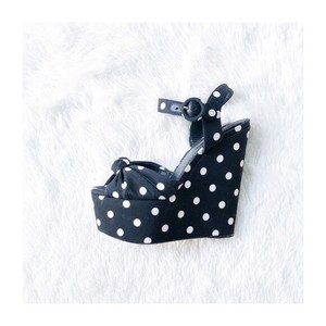 polka dot wedge heels