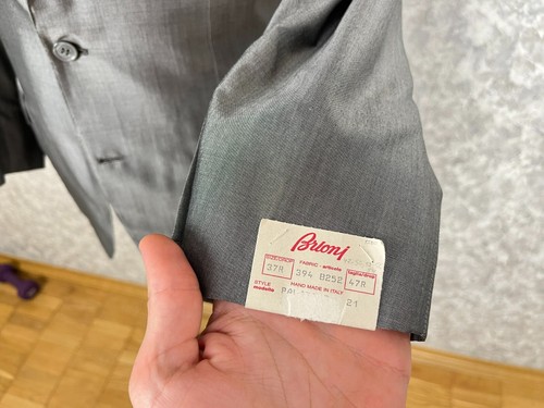 NWOT Brioni Palatino Silk Wool 85/15 Shiny Gray Half Lined Handmade Blazer EU 47 - Picture 8 of 12
