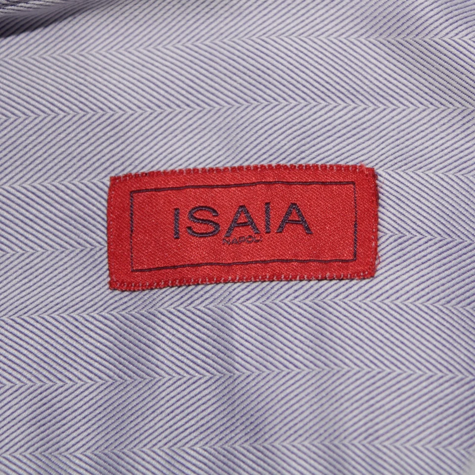 Camisa informal con botones Isaia nueva sin etiquetas 100 % algodón talla 16/41 en púrpura Foto 3 de 4