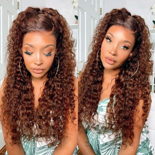 Water Wave 360 Lace Front Wigs Brazilian Human Hair Wigs Pre Plucked 22" - Picture 12 of 12