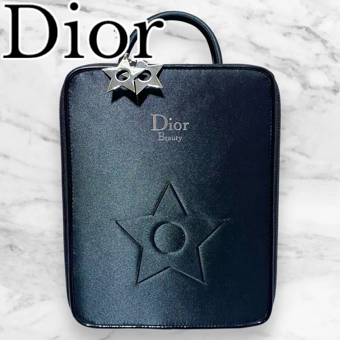 【LOT】 Christian Dior BEAUTÉ Nouveauté 4 SACS Pochette Noir Etui Boîte Breloque Brosse JPN