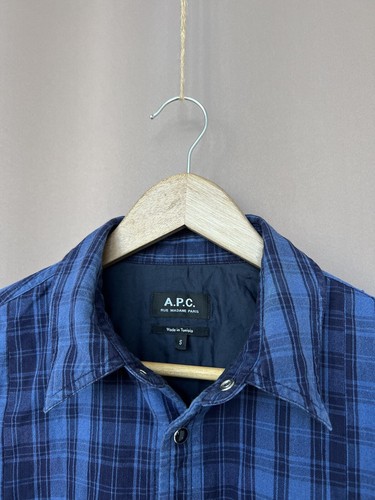 A.P.C. Decalee Overshirt Mens Size S/M Snap Flannel Jacket Casual - Picture 10 of 16