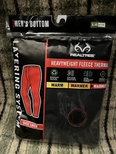 Men's Realtree Heavyweight Fleece Thermal Bottom - XL - Black - NIP
