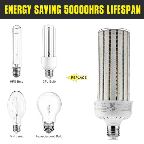 160W LED Corn Light Bulb for Store Factory Warehouse High Bay Open Fixture 5000K - Picture 5 of 12