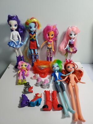 My Little Pony Equestria Girls Lot of 7 Dolls Extra Shoes MLP READ  K