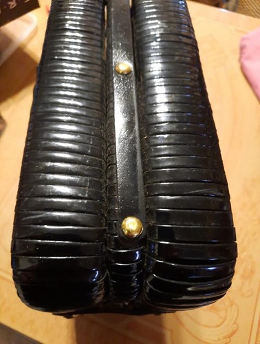 Borsa a mano vintage Simon fatta a mano in pelle a maglia - Foto 5 di 9