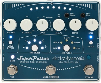 Electro-Harmonix Super Pulsar Stereo Tap Tremolo Pedal