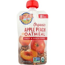 Earth'S Best Organic Apple Peach Oatmeal Fruit  Grain Puree 4.2 Oz