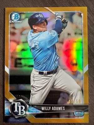 2018 Bowman Chrome Willy Adames #BCP200 RC Year Gold Refractor serial /50