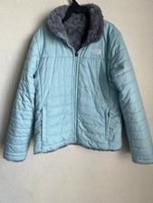 The North Face Girls XL 18/20 Reversible Puffer Sherpa Jacket Mint Gray