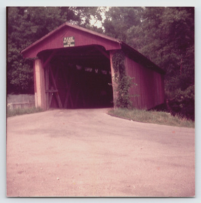 Vintage Photo Picture Covered Bridge Stevenson Road Green County Ohio USA 1976