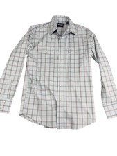 Wrangler Mens Blue/Red Plaid Pearl Snap Western Long Sleeve Shirt M