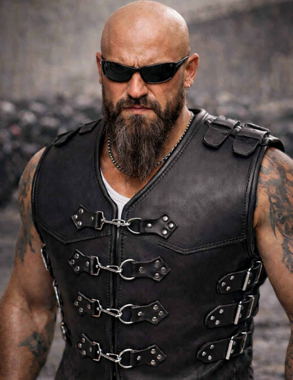 Svarog 4-7MM Grueso Buffalo Motorista Cuero Australiano Clubstyle Chaleco Cut