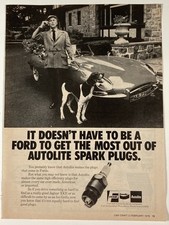 1979 Autolite Spark Plugs Print Ad Jaguar Roadster Xke