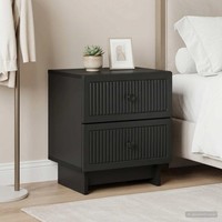 Nachttisch 2 Stk. Schwarz 43 X 34,5 X 47,5 Cm Holzwerkstoff